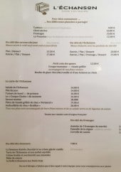 Menu L'échanson - Pour commencer, plats, desserts,...