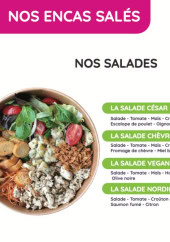 Menu Le bar à dessert - Les salades