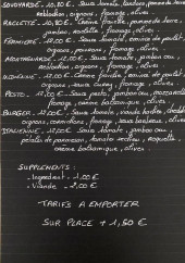 Menu La Belle Etoile - Les pizzas suite