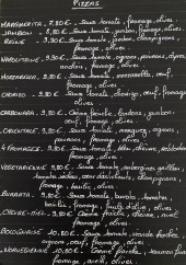 Menu La Belle Etoile - Les pizzas