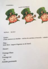 Menu L'esperia - Entrées, plats et desserts