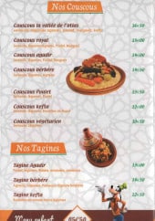 Menu La Vallée de L' Atlas - Les couscous et tagines