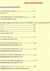 Menu Le Cep Vert - Les vins