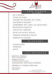 Menu L'instant Tapas - Les tapas, planches, ...
