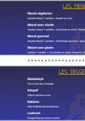 Menu Layaly al sham - Les menus et desserts