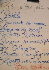 Menu Les p'tits plats des gônes - L' ardoise 