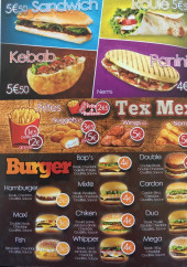 Menu Sun Food - Les burgers, sandwichs, ...