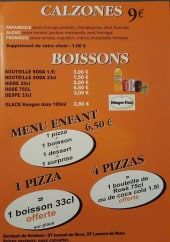 Menu F1 Pizza - Calzones et boissons