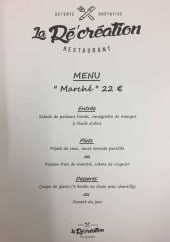 Menu La Ré'création - Menu du marché