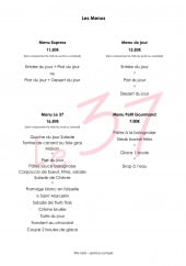 Menu Le 37 - Les menus