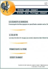 Menu Le Coq - Menu pinot noir