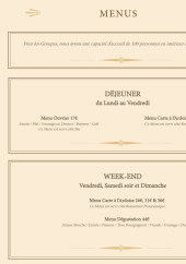 Menu La Charmette - Les menus