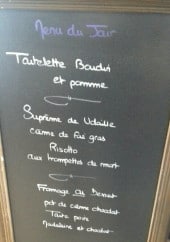 Menu Le bouchon de la tour - Exemple de menu