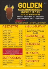 Menu Golden Kebab - Les assiettes, suppléments et barquettes,..