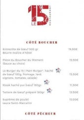 Menu Le 15 - Côté boucher et pecheur, sauces