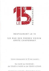 Menu Le 15 - carte et menu Le 15Chaponnay