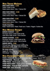 Menu O'crousty - Les tavos, menus burgers et menus paninnis