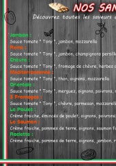 Menu Tony'pizz - Les sand'zzas