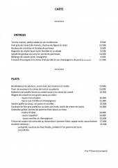 Menu Le Chalet de la Plage - les entrées et plats