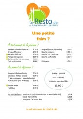 Menu Le resto de la Planche des Belles Filles - Sandwiches, assiettes, menu,..