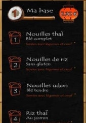 Menu Black Panda - Nouilles, riz et legumes