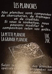 Menu Le tchin'e - Les planches
