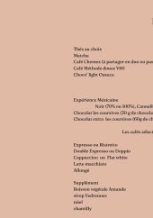 Menu Les Coursives - Les boissons chaudes