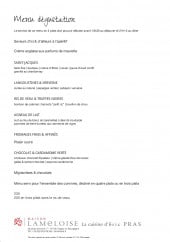 Menu Lameloise - menu dégustation
