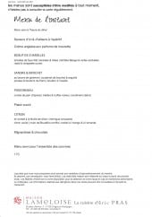 Menu Lameloise - menu de l'instant