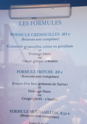 Menu La Halte Nautique - Les formules