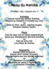 Menu Les Délices de Frangy - Le menu du marché