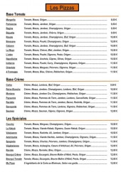 Menu Eden Bar Simard - Les pizzas