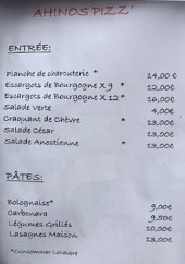 Menu Ah! Nos Pizz' - Les entrées et pates