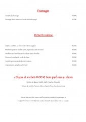 Menu Auberge des alouettes - Les fromages, desserts, glaces et sorbets