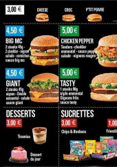 Menu Burger Bynight - Les burgers, desserts.........