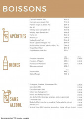 Menu La Cabane - Boissons