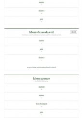 Menu Les jardins de marolles - Menus