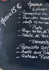 Menu Chez cathy - Le menu