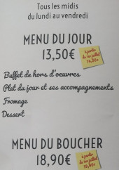 Menu O'Bistrot du Saint Ellier - Les menus