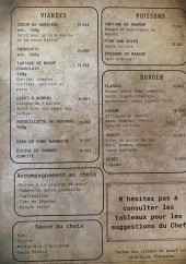 Menu Bistro Gueranger - Les viandes, poissons et burgers, ...