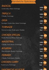 Menu Brooklyn - Les sandwichs spéciaux