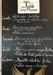 Menu Une table à la prairie - Un exemple de menu de la semaine