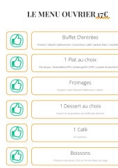 Menu La Toscane - Menu ouvrier