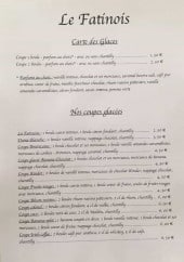 Menu Le Fatinois - Glaces