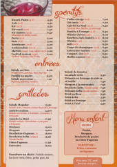 Menu Le Riad - Les apéritifs, entrées, grillades et menu enfant