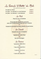 Menu O' Bistro - Formules