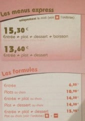 Menu Brasserie des Landiers - Formules et desserts 