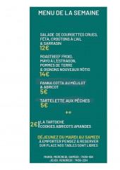 Menu Chez les Poulettes - Exemple de menu  de la semaine