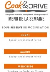 Menu Cook et DRIVE - Le menu de la semaine