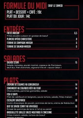 Menu Le Docker - Formule midi, entrées et salades,...